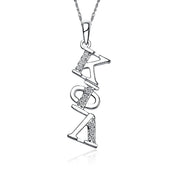 Kappa Phi Lambda Necklace - Diagonal Design, Sterling Silver (KPL-P002)