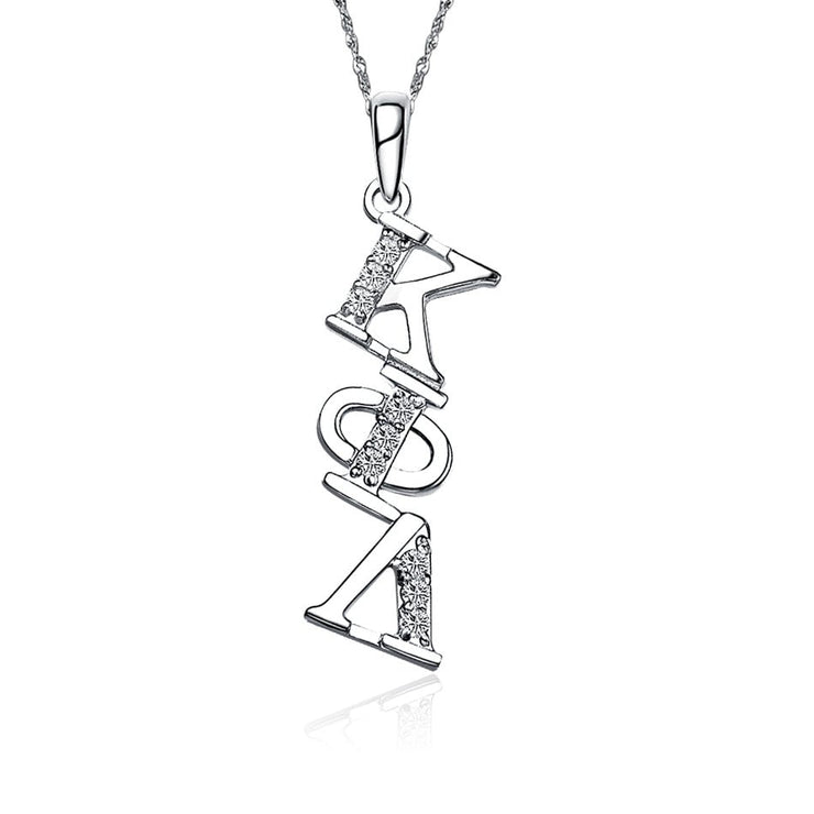 Kappa Phi Lambda Necklace - Diagonal Design, Sterling Silver (KPL-P002)