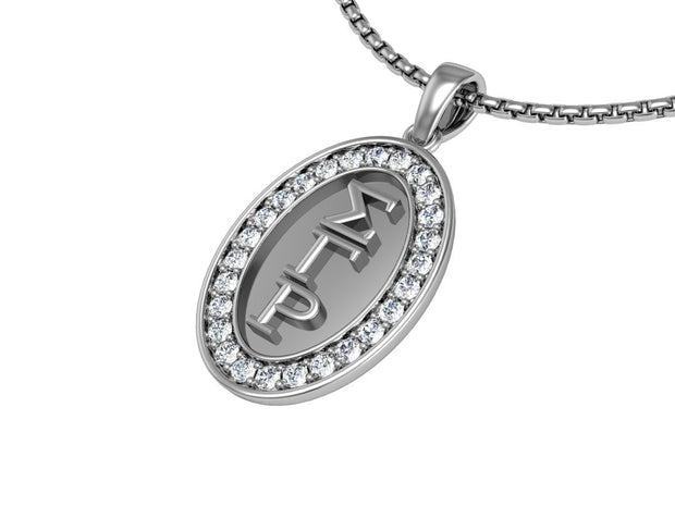 Sigma Gamma Rho Oval Shape Sterling Silver Pendant (SGR-P010 )
