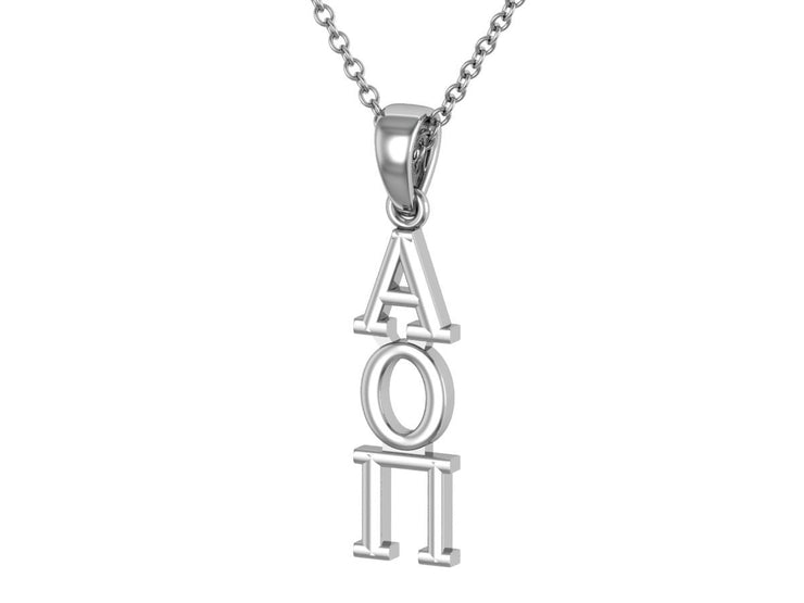 Alpha Omicron Pi Necklace - Sterling Silver / AOPi Necklace / AOPi Lavalier / Big Little Gift / Sorority Jewelry