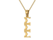 Sigma Sigma Sigma Pendant, Sterling Silver with Yellow Gold Plating