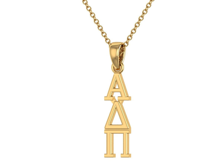 Alpha Delta Pi Pendant, Sterling Silver with Yellow Gold Plating