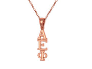 Alpha Epsilon Phi Necklace, Sterling Silver with Rose Gold Plating / AEPhi Necklace / AEPhi Lavalier / Big Little Gift / Sorority Jewelry