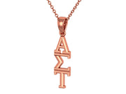 Alpha Sigma Tau Necklace - Sterling Silver with Rose Gold Plating / AST Necklace / AST Lavalier / Big Little Gift / Sorority Jewelry