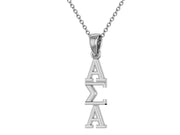 Alpha Sigma Alpha Necklace - Sterling Silver / ASA Necklace /ASA Lavalier / Big Little Gift / Sorority Jewelry