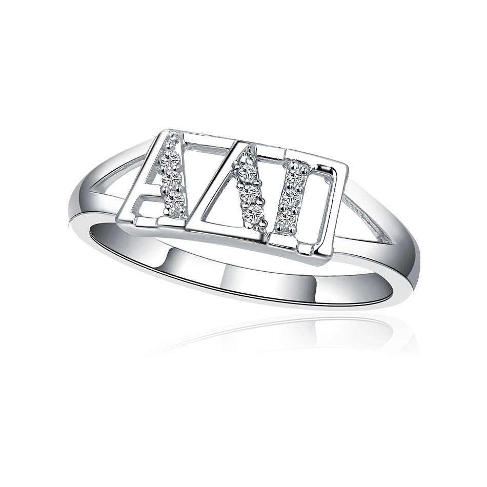 Pi Ring Alpha Delta Pi Ring - Horizontal Letters Sterling Silver (R001)