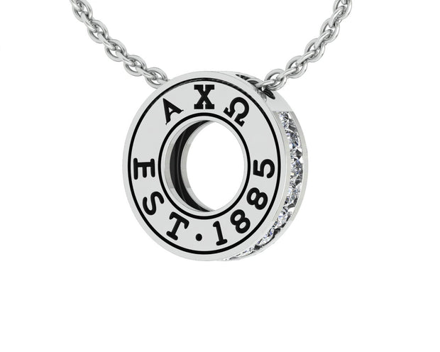Alpha Chi Omega Lavalier, Eternity Love Design, Sterling Silver ACO (P011)
