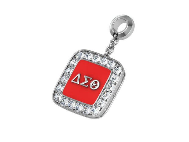 Delta Sigma Theta Sterling Silver Cushion Shape Pendant (P019)