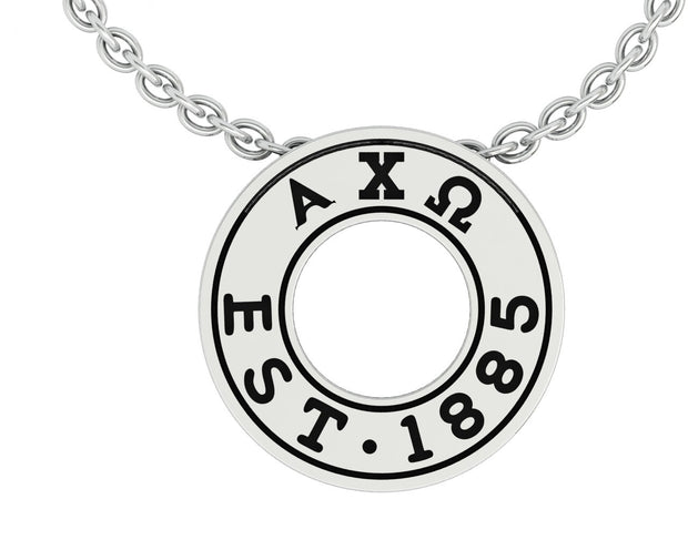 Alpha Chi Omega Lavalier, Eternity Love Design, Sterling Silver ACO (P011)