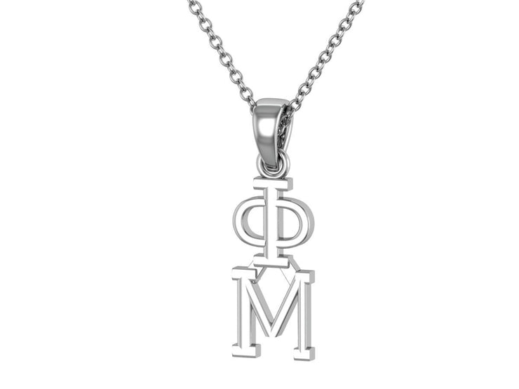 Phi Mu Necklace Sterling Silver / Phi Mu Lavalier / Big Little Gift / Sorority Jewelry /Phi Mu Gifts