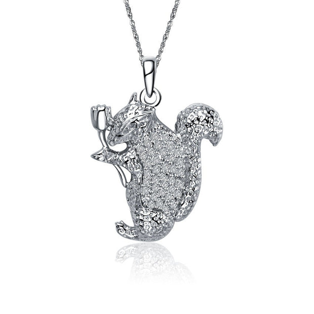 Alpha Gamma Delta Lavalier, Squirrel Skiouros Design, Sterling Silver (M0011)