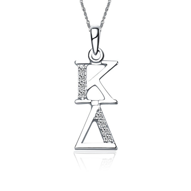 Kappa Delta Vertical Silver Lavalier (KD-P001)