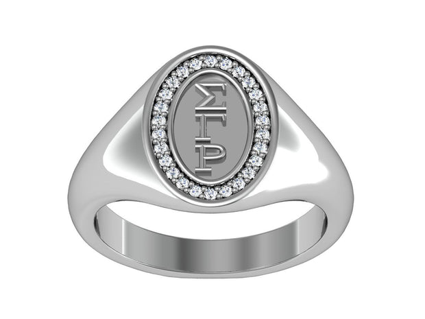 Sigma Gamma Rho Sterling Silver Classic Oval Ring (R006)