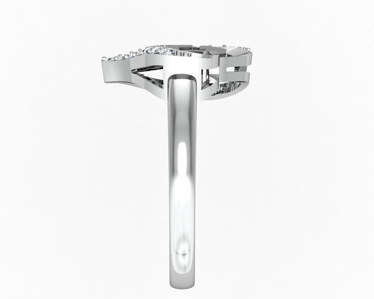 Gamma Phi Beta Ring - Heart Design Sterling Silver (GPB-R002)