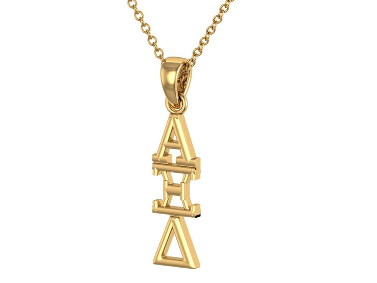 Alpha Xi Delta Pendant, Sterling Silver with Yellow Gold Plating
