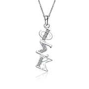 Phi Sigma Kappa Diagonal Lavalier for Sweetheart - Sterling Silver; with 18" Silver Chain (PSK-P002)