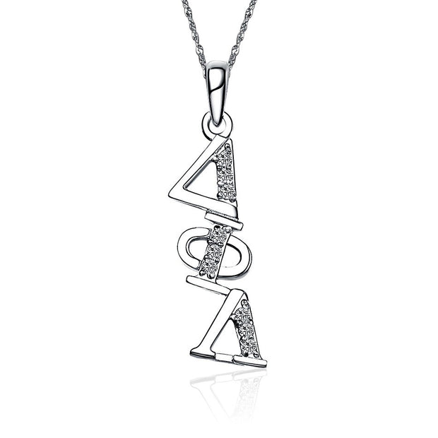 Delta Phi Lambda Necklace - Diagonal Design, Sterling Silver (P002)