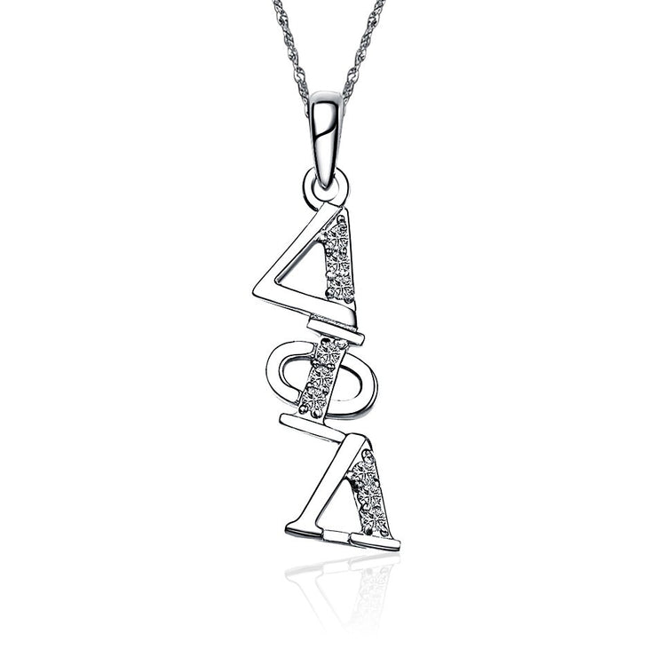 Delta Phi Lambda Necklace - Diagonal Design, Sterling Silver (DPL-P002)
