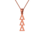 Delta Delta Delta Necklace Sterling Silver with Rose gold Plating / Tri Delta Necklace / Big Little Gift / Sorority Jewelry / Tri Delta Gift