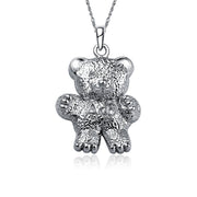 Alpha Phi Necklace, Bear Design, Sterling Silver (AP-P012)