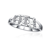 Theta Phi Alpha Ring, Horizontal Design, Sterling Silver (TPA-R001)