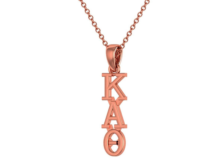 Kappa Alpha Theta Necklace  Sterling Silver with Rose Gold Plating / Theta Necklace / Kite Lavalier / Big Little Gift / Sorority Jewelry