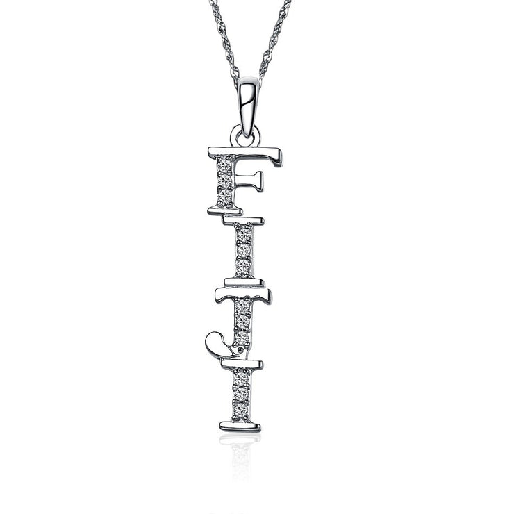 Phi Gamma Delta Fiji  Lavalier for Sweetheart - Sterling Silver; with 18" Silver Chain (FIJI-P001)