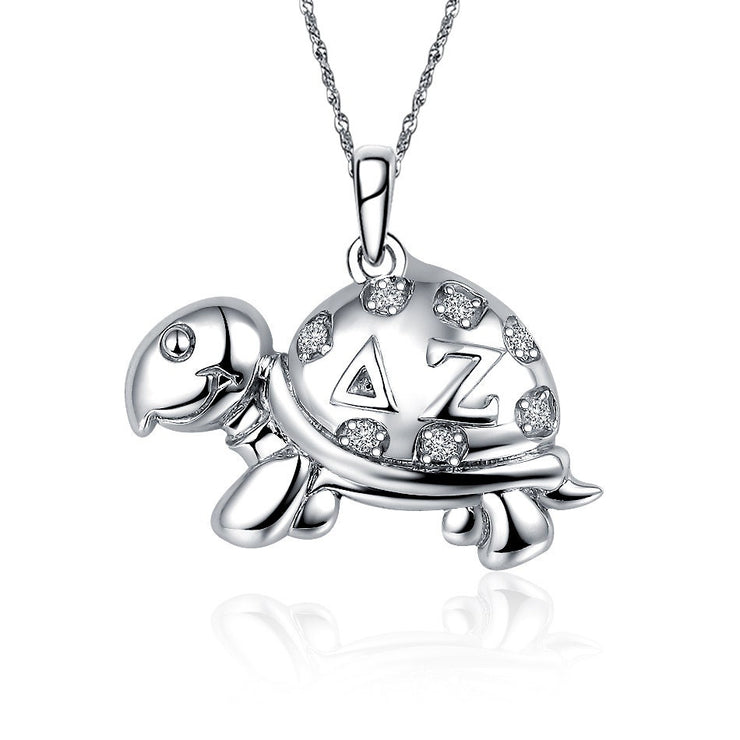 Delta Zeta Lavalier - Turtle Design Sterling Silver  (DZ-P005)