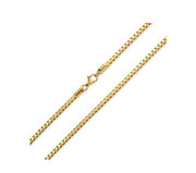 Sterling Silver Box Chain with Yellow Gold Plating