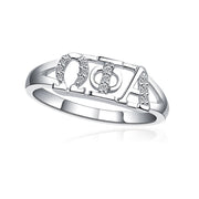 Omega Phi Alpha Horizontal Silver Ring (OPA-R001)