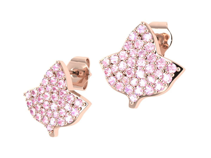 Ivy Iced Out Sterling Silver Earring with Rose Gold Plated (E009)