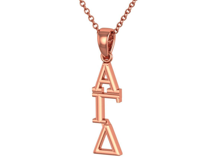 Alpha Gamma Delta Necklace - Sterling Silver with Rose Gold Plating / Alpha Gam Necklace / Big Little Gift / Sorority Jewelry