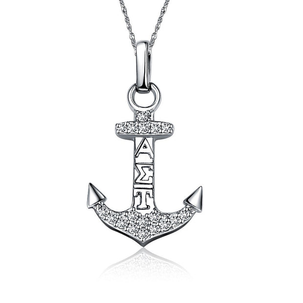 Alpha Sigma Tau Anchor Lavalier - Sterling Silver (P006)