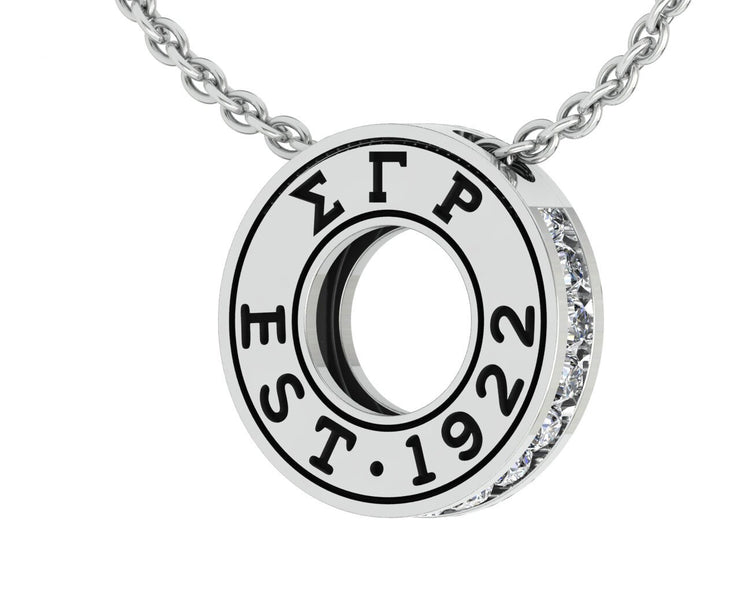 Sigma Gamma Rho Necklace, Eternity Love Design, Sterling Silver (SGR-P005)