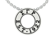 Sigma Gamma Rho Necklace, Eternity Love Design, Sterling Silver (SGR-P005)