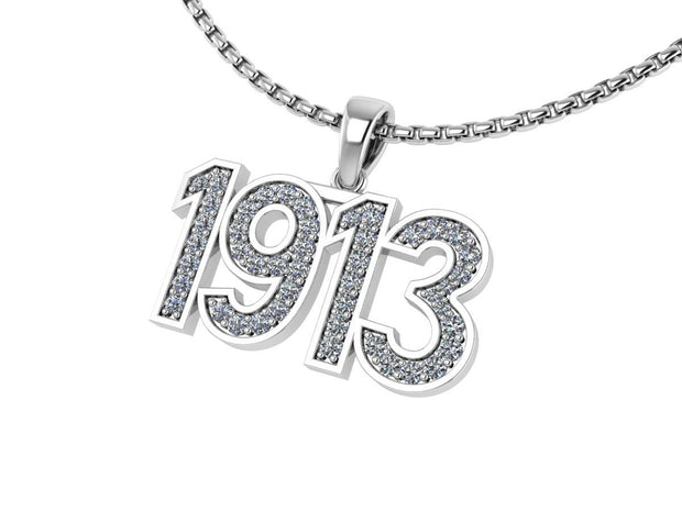 Delta Sigma Theta 1913 Sterling Silver Pendant (P014)