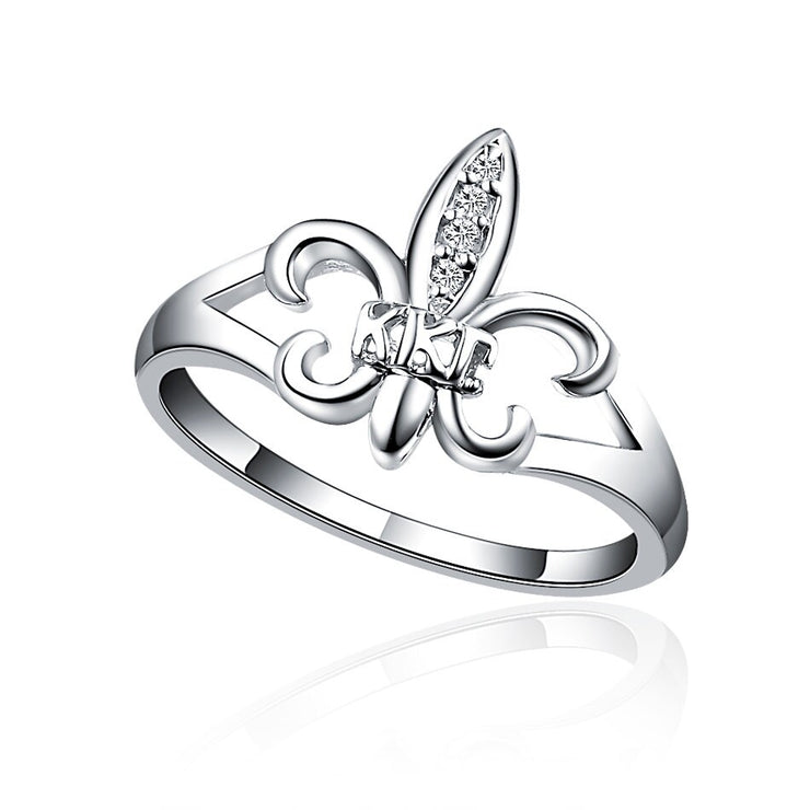 Kappa Kappa Gamma Ring - Fleur-de-Lis Sterling Silver (KKG-R002)