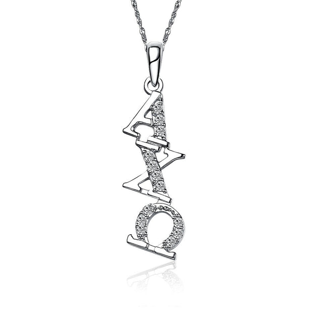 Alpha Chi Omega Lavalier, Diagonal Design, Sterling Silver (ACO-P002)