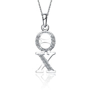 Theta Chi Lavalier for Sweetheart - Sterling Silver; with 18" Silver Chain (TC-P001)