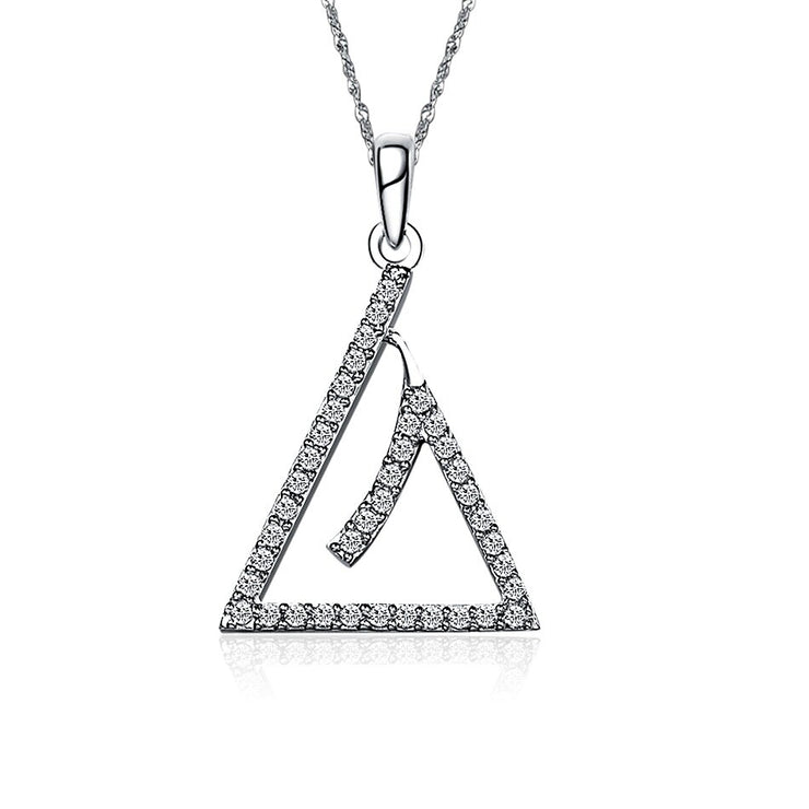 Delta Sigma Theta Sterling Silver Triangle Pendant - P012