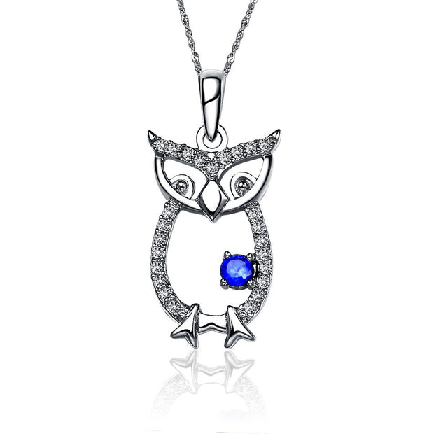 Kappa Kappa Gamma Lavalier - KKG Owl,Sterling Silver (M025)