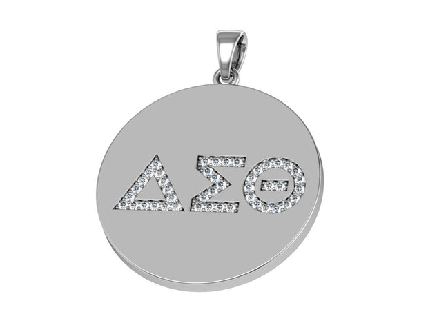 Delta Sigma Theta Sterling Silver Circle Pendant (P003)