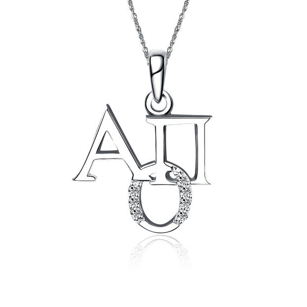 Alpha Omicron Pi Lavalier – Exclusive Sterling Silver Greek Letter Pendant (P004)