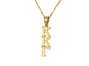 Kappa Kappa Gamma Pendant, Sterling Silver with Yellow Gold Plating