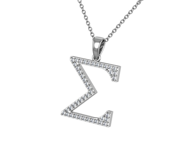 Sigma Gamma Rho Sigma Necklace - Sterling Silver- (SGR-P004)