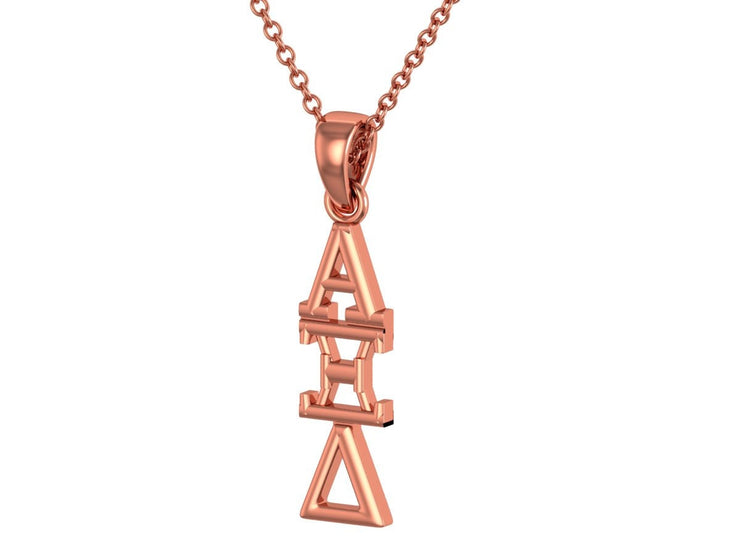 Alpha Xi Delta Necklace - Sterling Silver with Rose Gold Plating / AXD Necklace / Quill Lavalier / Big Little Gift / Sorority Jewelry