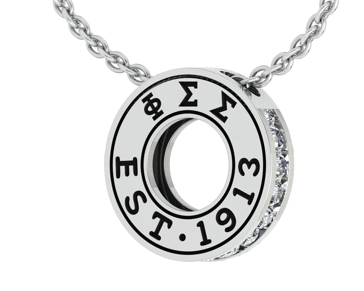 Phi Sigma Sigma Lavalier - Eternity Love Design Sterling Silver (PSS-P003)