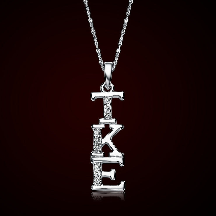 Tau Kappa Epsilon Lavalier for Sweetheart - Sterling Silver; with 18" Silver Chain (TKE-P001)
