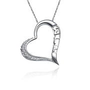 Sigma Gamma Rho Necklace, Embedded Heart Design, Sterling Silver (SGR-P004)