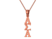 Alpha Sigma Alpha Necklace, Sterling Silver with Rose Gold Plating / ASA Necklace /ASA Lavalier / Big Little Gift / Sorority Jewelry